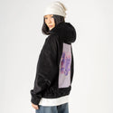 raccoon patch on female retro cord hoodie in onyx