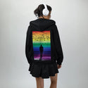 rainbowhorizons patch on female essential zip hoodie in after hours