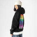 rainbowhorizons patch on female retro cord hoodie in onyx