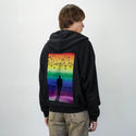 rainbowhorizons patch on male essential zip hoodie in after hours
