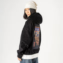 ramenmeowster patch on female retro cord hoodie in onyx