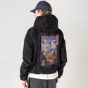 ramenmeowster patch on male retro cord hoodie in onyx