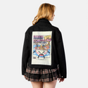 ramenmonster patch on female atelier canvas jacket in nightfall