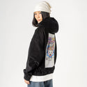 ramenmonster patch on female retro cord hoodie in onyx