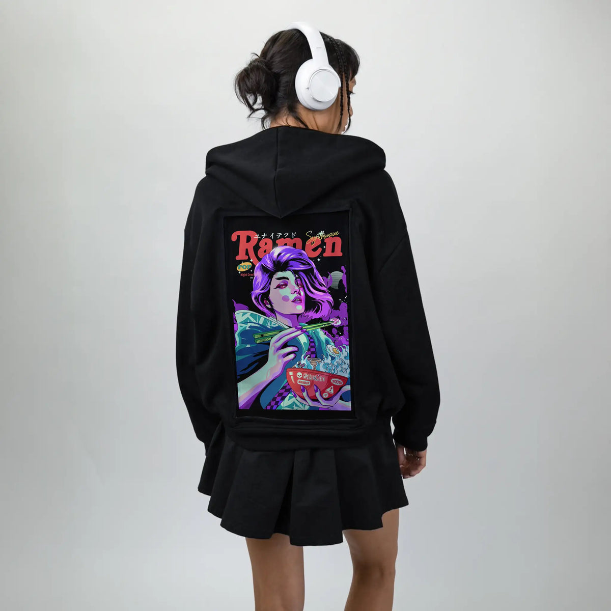 ramennightgeisha patch on female essential zip hoodie in after hours