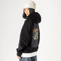 ramenwhimsy patch on female retro cord hoodie in onyx