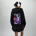 ravepopgeisha patch on female essential zip hoodie in after hours