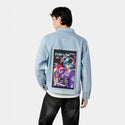 ravepopgeisha patch on male og denim jacket in oceanside
