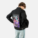 ravepopgeisha patch on male og denim jacket in raven