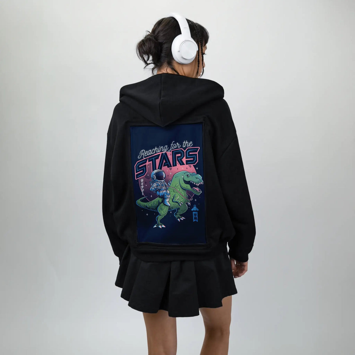 reachingforthestars patch on female essential zip hoodie in after hours