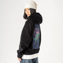 reachingforthestars patch on female retro cord hoodie in onyx