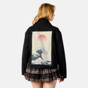 redsunwaves patch on female atelier canvas jacket in nightfall