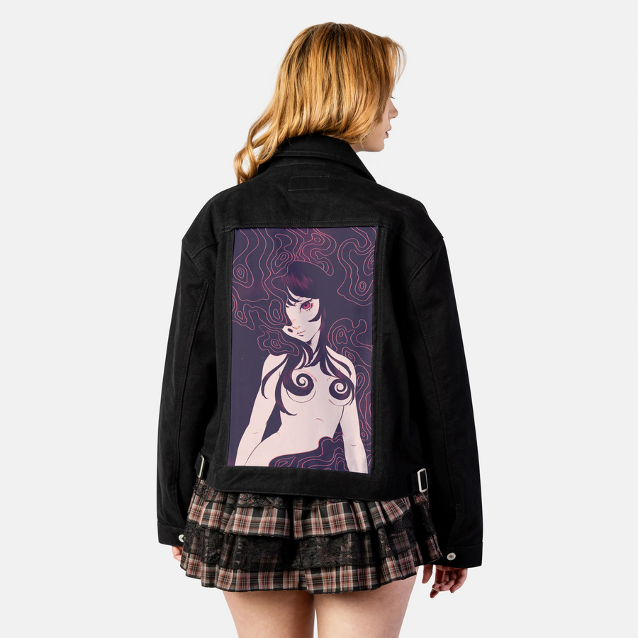 regret patch on female atelier canvas jacket in nightfall
