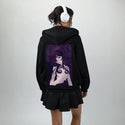 regret patch on female essential zip hoodie in after hours