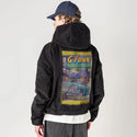 regulate patch on male retro cord hoodie in onyx