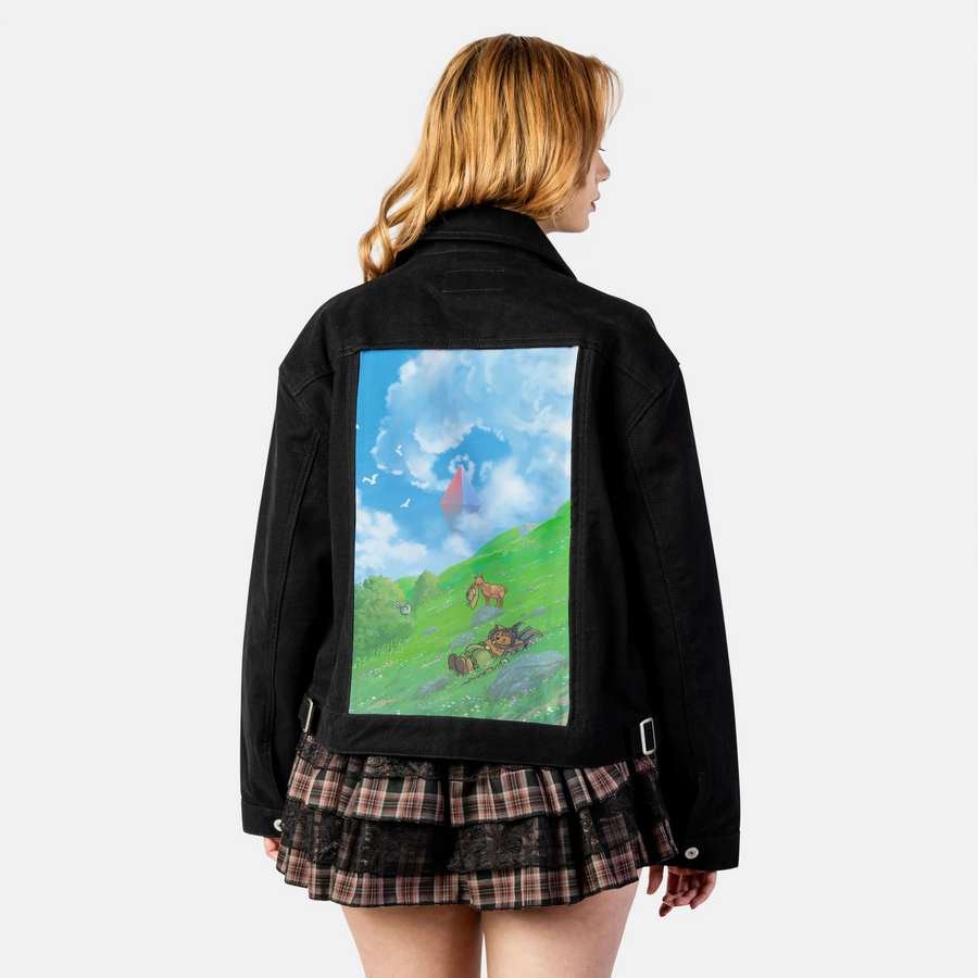 restingonthehill patch on female atelier canvas jacket in nightfall