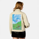 restingonthehill patch on female atelier canvas jacket in tan