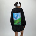 restingonthehill patch on female essential zip hoodie in after hours