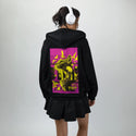 retrocat patch on female essential zip hoodie in after hours