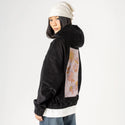 retrosunshine patch on female retro cord hoodie in onyx