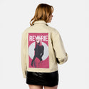 reverie patch on female atelier canvas jacket in tan