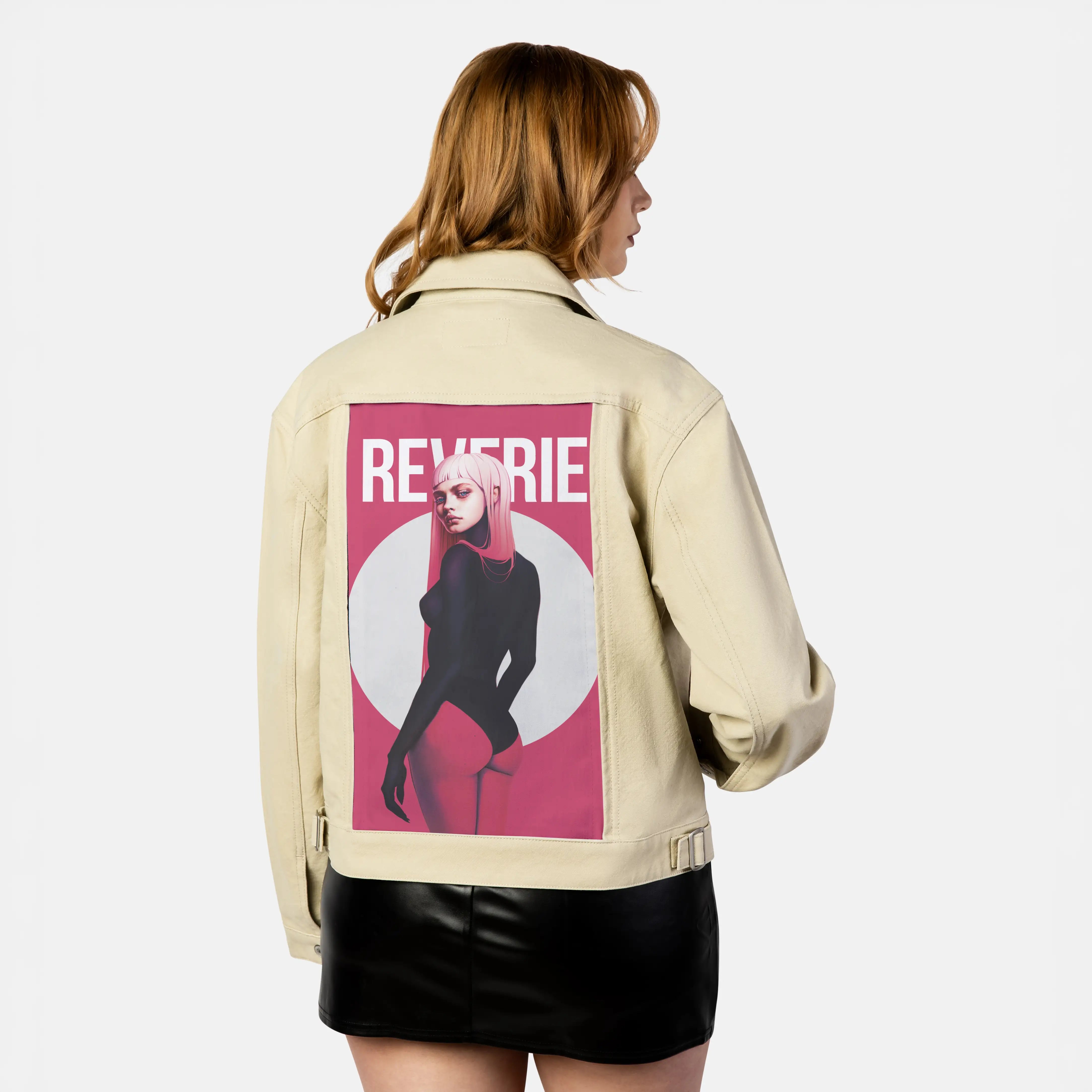 reverie patch on female atelier canvas jacket in tan