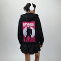 reverie patch on female essential zip hoodie in after hours
