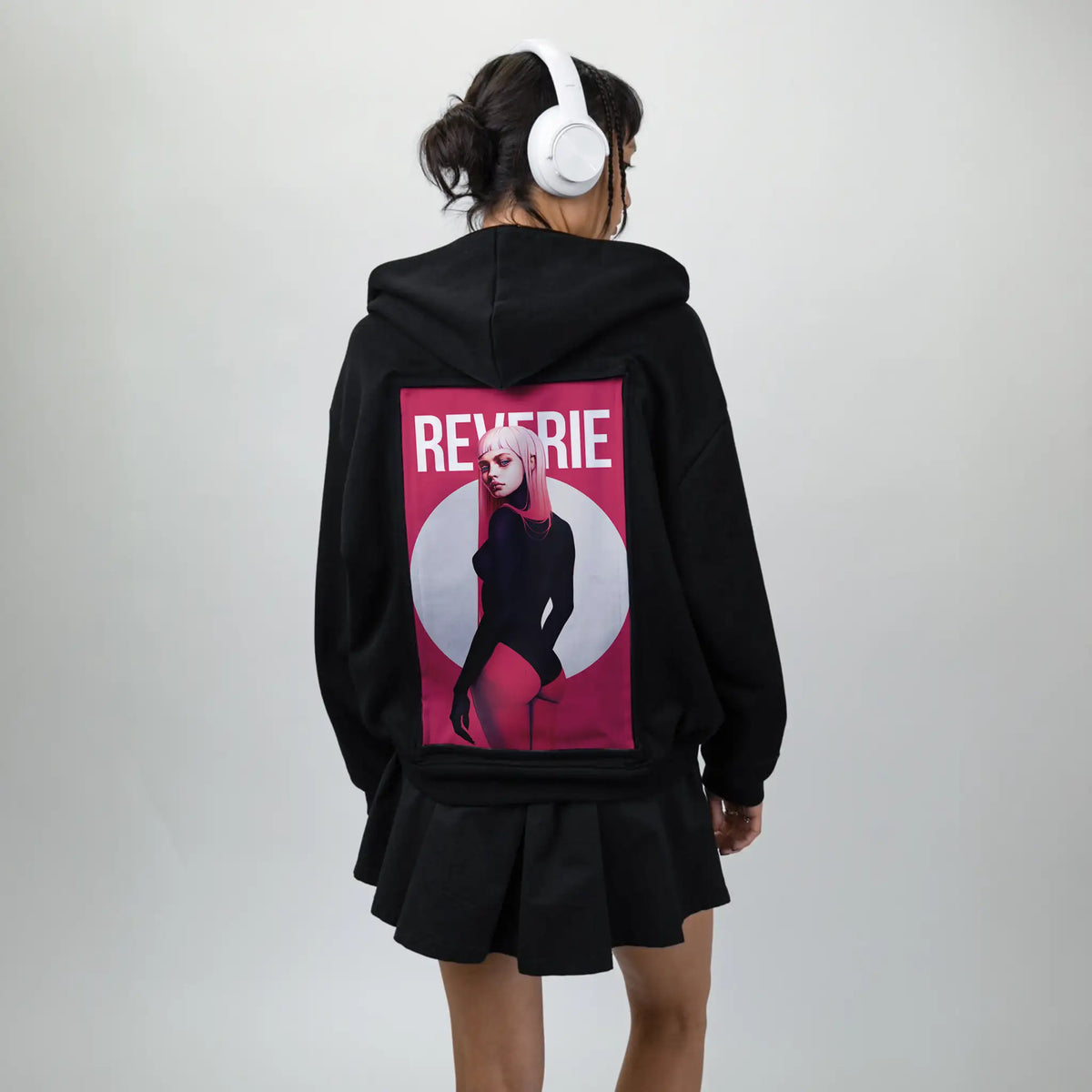 reverie patch on female essential zip hoodie in after hours