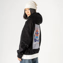 reward patch on female retro cord hoodie in onyx