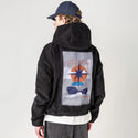 reward patch on male retro cord hoodie in onyx