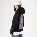 robotheart patch on female retro cord hoodie in onyx