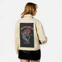 romanceneverdies patch on female atelier canvas jacket in tan