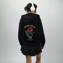 romanceneverdies patch on female essential zip hoodie in after hours