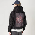 ruinedmask patch on male retro cord hoodie in onyx