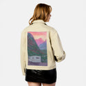 rvlife patch on female atelier canvas jacket in tan