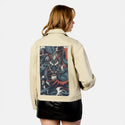ryujin patch on female atelier canvas jacket in tan