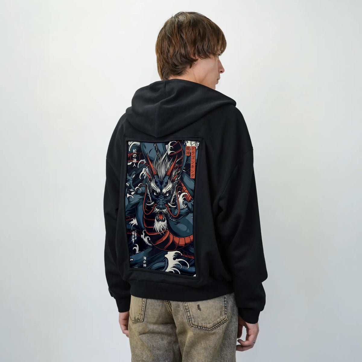 ryujin patch on male essential zip hoodie in after hours