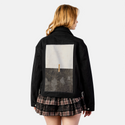 sacredunion patch on female atelier canvas jacket in nightfall