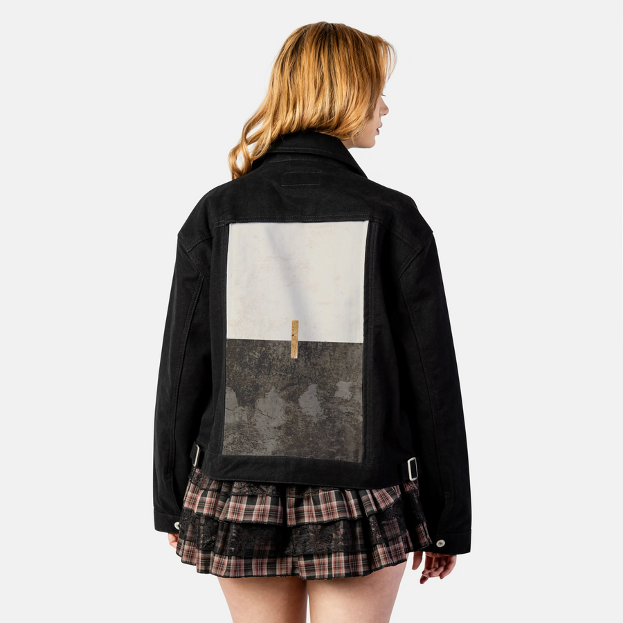 sacredunion patch on female atelier canvas jacket in nightfall