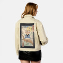 sakurabranch patch on female atelier canvas jacket in tan