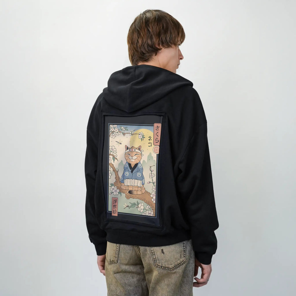 sakurabranch patch on male essential zip hoodie in after hours