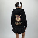 sarcastichedgehog patch on female essential zip hoodie in after hours