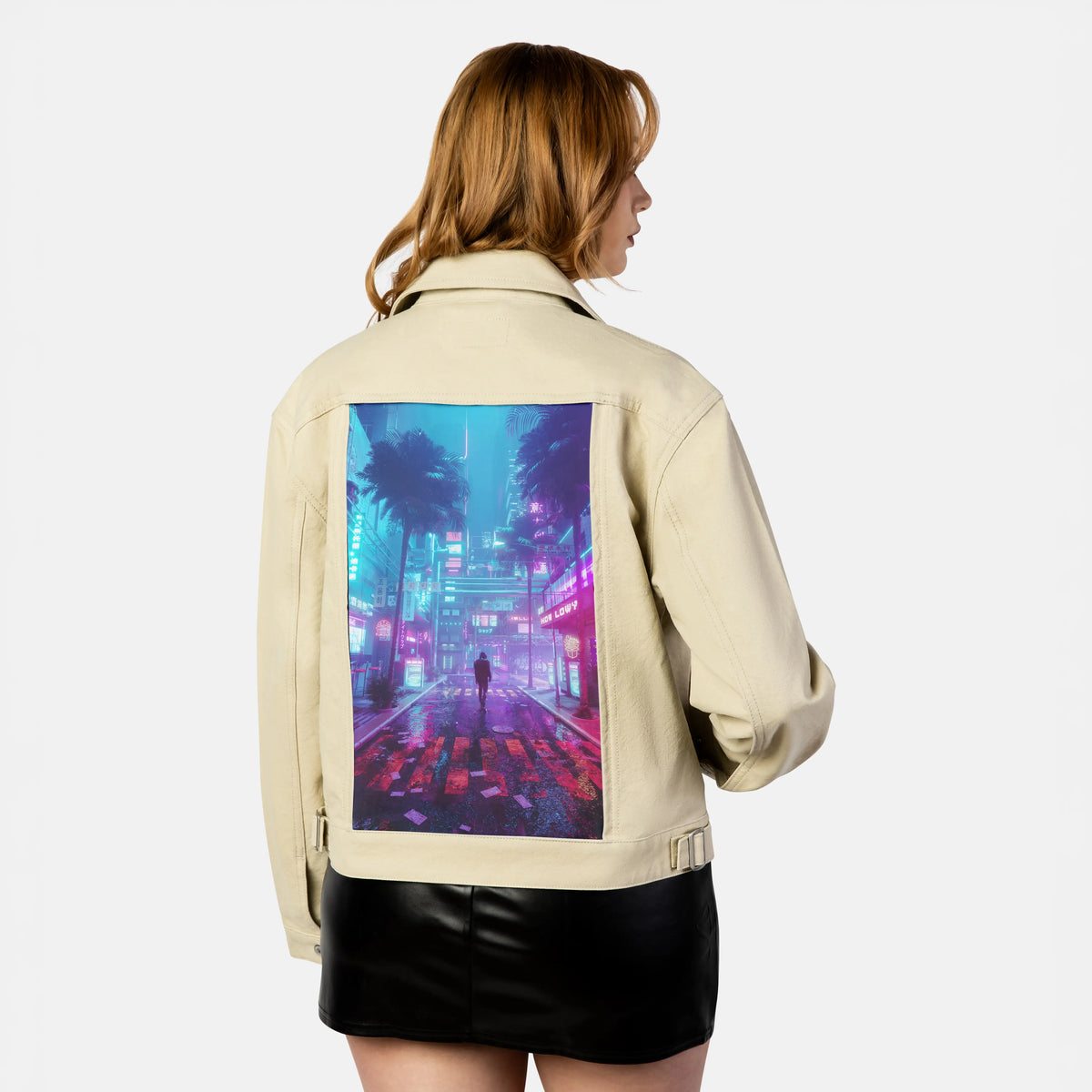 saviour patch on female atelier canvas jacket in tan