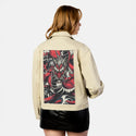 scarletryujin patch on female atelier canvas jacket in tan