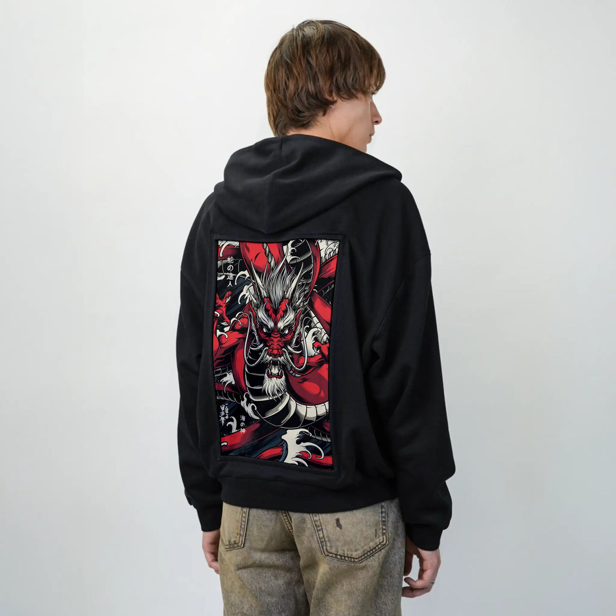 scarletryujin patch on male essential zip hoodie in after hours