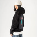 scarymovie patch on female retro cord hoodie in onyx