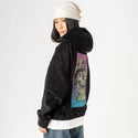 seastheday patch on female retro cord hoodie in onyx