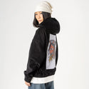 seeyousoon patch on female retro cord hoodie in onyx