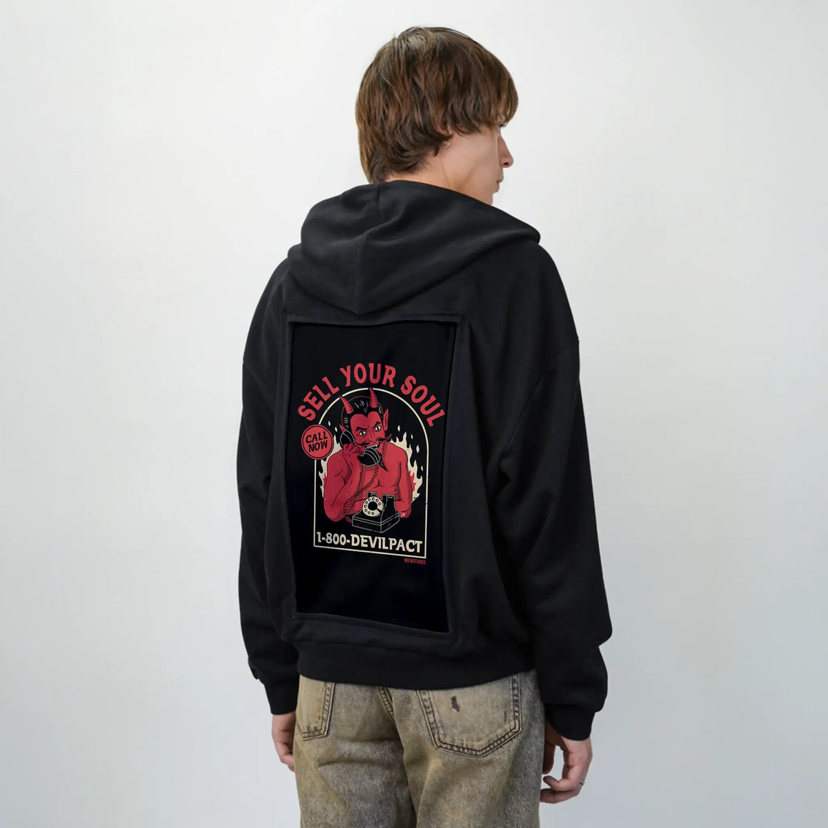 sellyoursoul patch on male essential zip hoodie in after hours