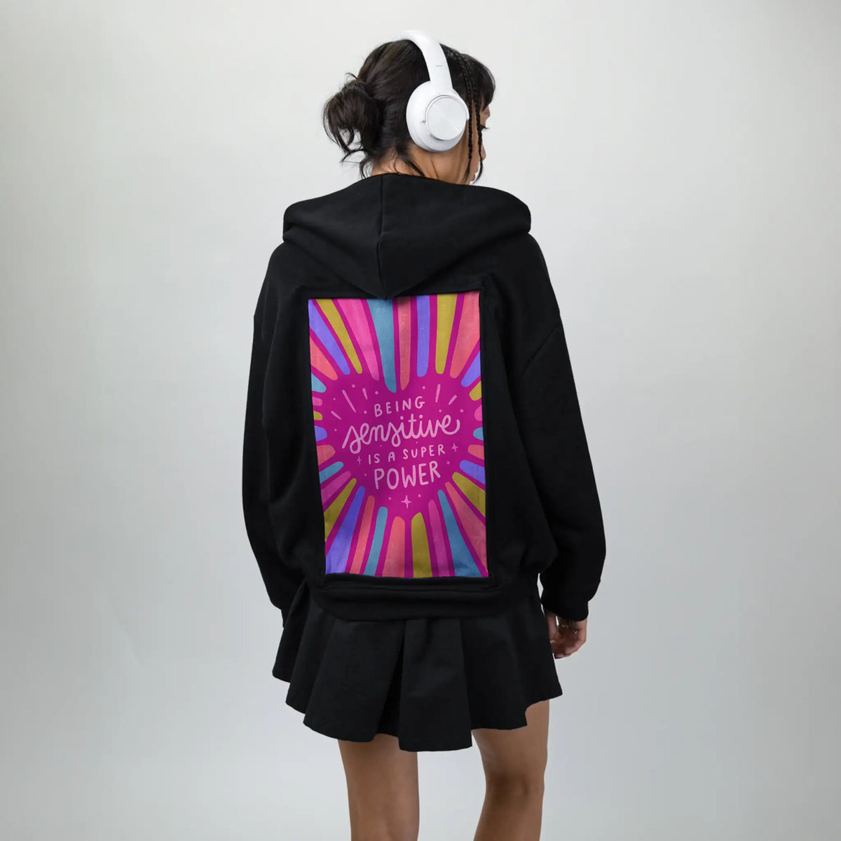 sensitive patch on female essential zip hoodie in after hours